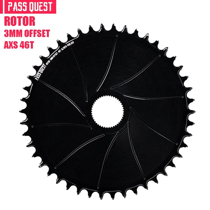 PASS QUEST 3 mm offset AERO rond smal breed kettingblad voor rotor VEGAST / ALDHU Direct Mount Crank AXS 12-speed ketting 42-54T