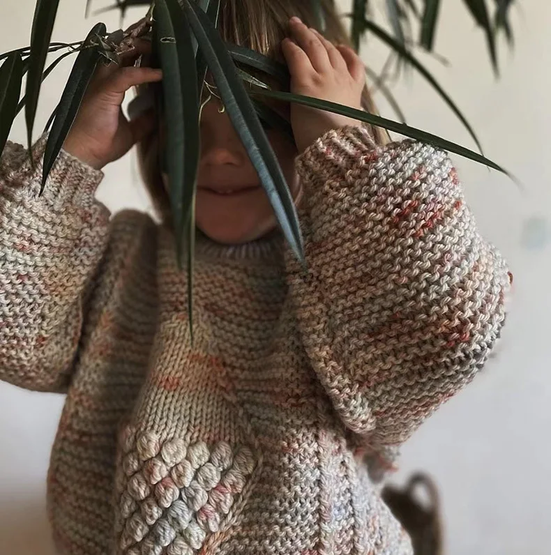 Kids Sweater 50% Wool Baby Girl Winter Clothes Toddler Boys Popcorn Kawaii Sweaters Tops Children Fashion Knitted Cardigan