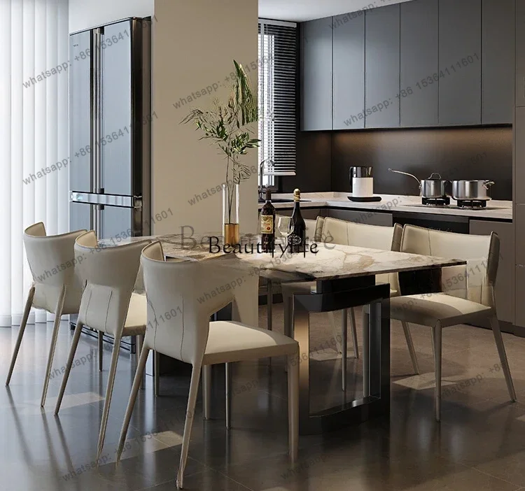 FG43-*Modern simple rock slab dining table household light luxury dining table Italian style