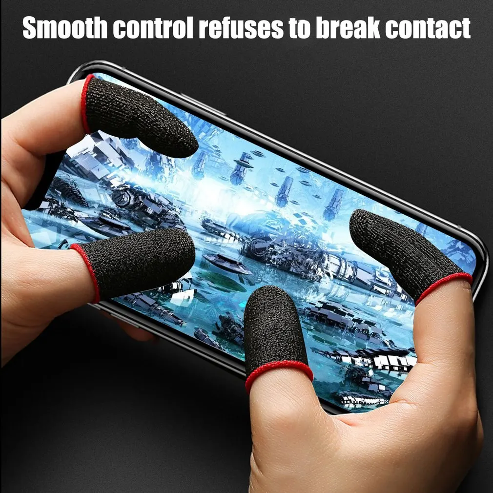 Respirável Sweatproof Gaming Finger Sleeve, Luvas Do Controlador Do Jogo, Fingertips para Jogos Móveis, Touch Screen, Dedo Capa Berços