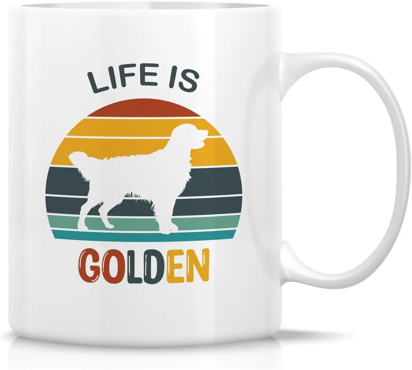 Cute Golden Retriever Life is Golden Dog Great Birthday or Christmas Valentines Couples Coffee Mugs Funny Friend Cute Lovers Gif