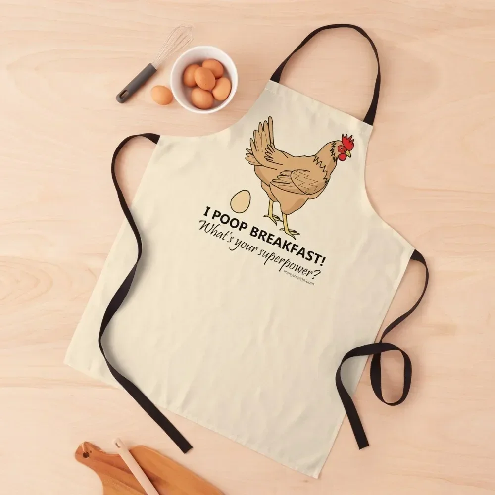 Chicken Poops Breakfast Funny Design Apron For Kitchen Women Men kitchen Apron