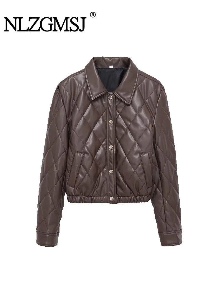 

NLZGMSJ теплое женское хлопковое стеганое пальто 2025 зимняя стеганая куртка с воротником с лацканами и длинными рукавами верхняя одежда парки