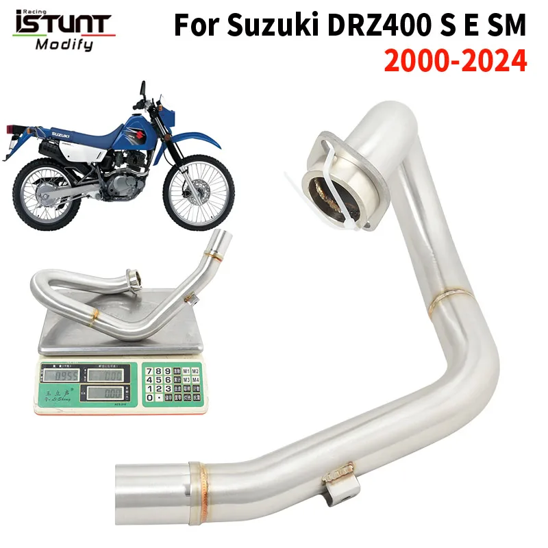 

Slip On For SUZUKI DR-Z400 DRZ400 DRZ-400 DR Z400 SM S E 2000 - 2024 Motorcycle Exhaust ORV Escape Moto Muffler Front Link Pipe