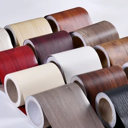 10M Realistic Wood Grain Repair Duct Tape Furniture Renovation Adhensive Skirting Waist Line Floor Stickers Home Decor