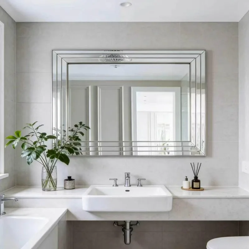 Nordic Bathroom Mirror Aesthetic Korean Style Dressing Table Modern Mirror Luxury Makeup Spiegel Wand Living Room Decorations