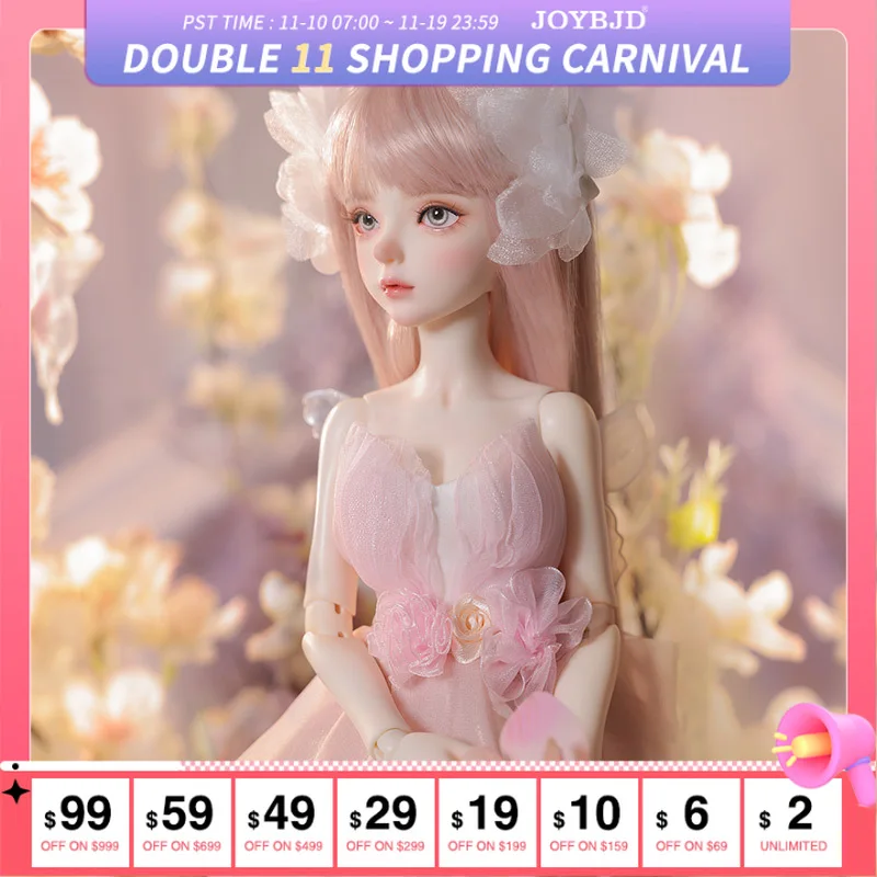 

Шарнирная кукла JOYBJD Maureen 1/4 LDS Cai, тело с розовыми цветами, фея, полный комплект, шарнирная кукла, подарок из смолы, роматические куклы для девочек