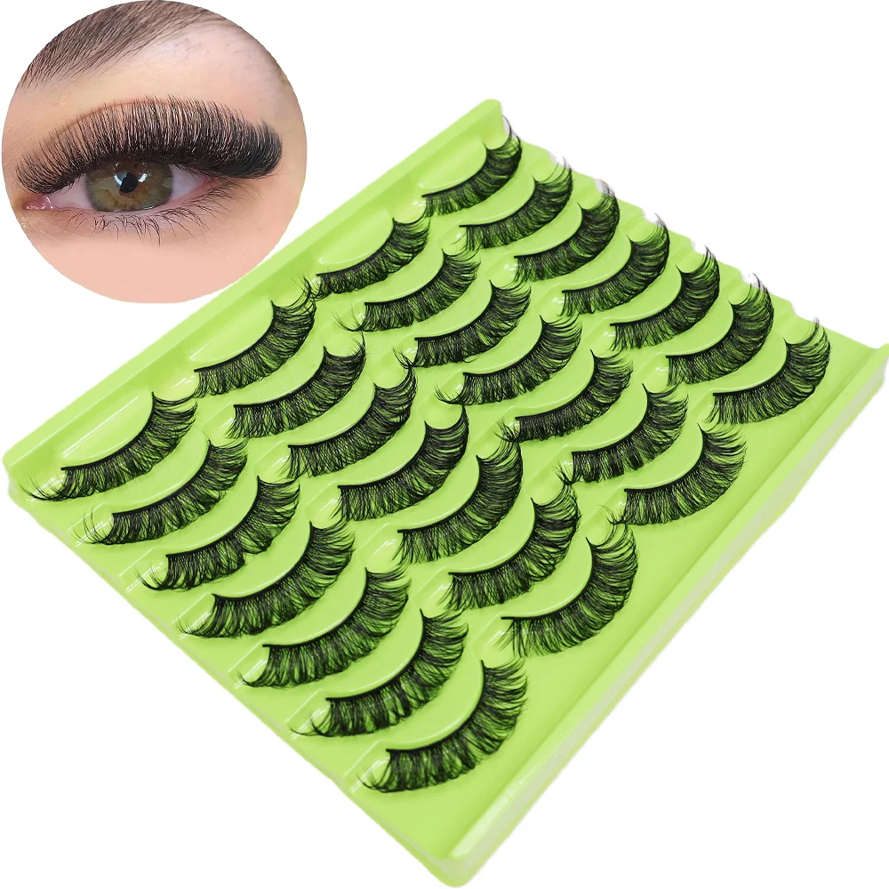14 Paar flauschige und dicke falsche Wimpern, natürlich übertriebene Wimpernverlängerungen, handgefertigte lange Wimpern
