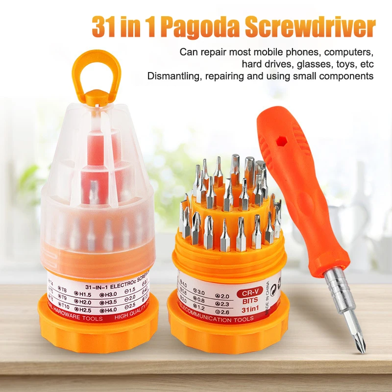 

31 In 1 Screwdriver Kit Multi Functional Universal Screwdriver Set Manual Tools Detachable Anti Slip Handle Driver Screw Kit