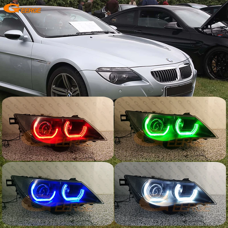 

For BMW 6 Series E63 E64 Day Light Bluetooth APP Ultra Bright Multi Color Crystal DTM M4 Style RGB LED Angel Eyes Kit Halo Rings