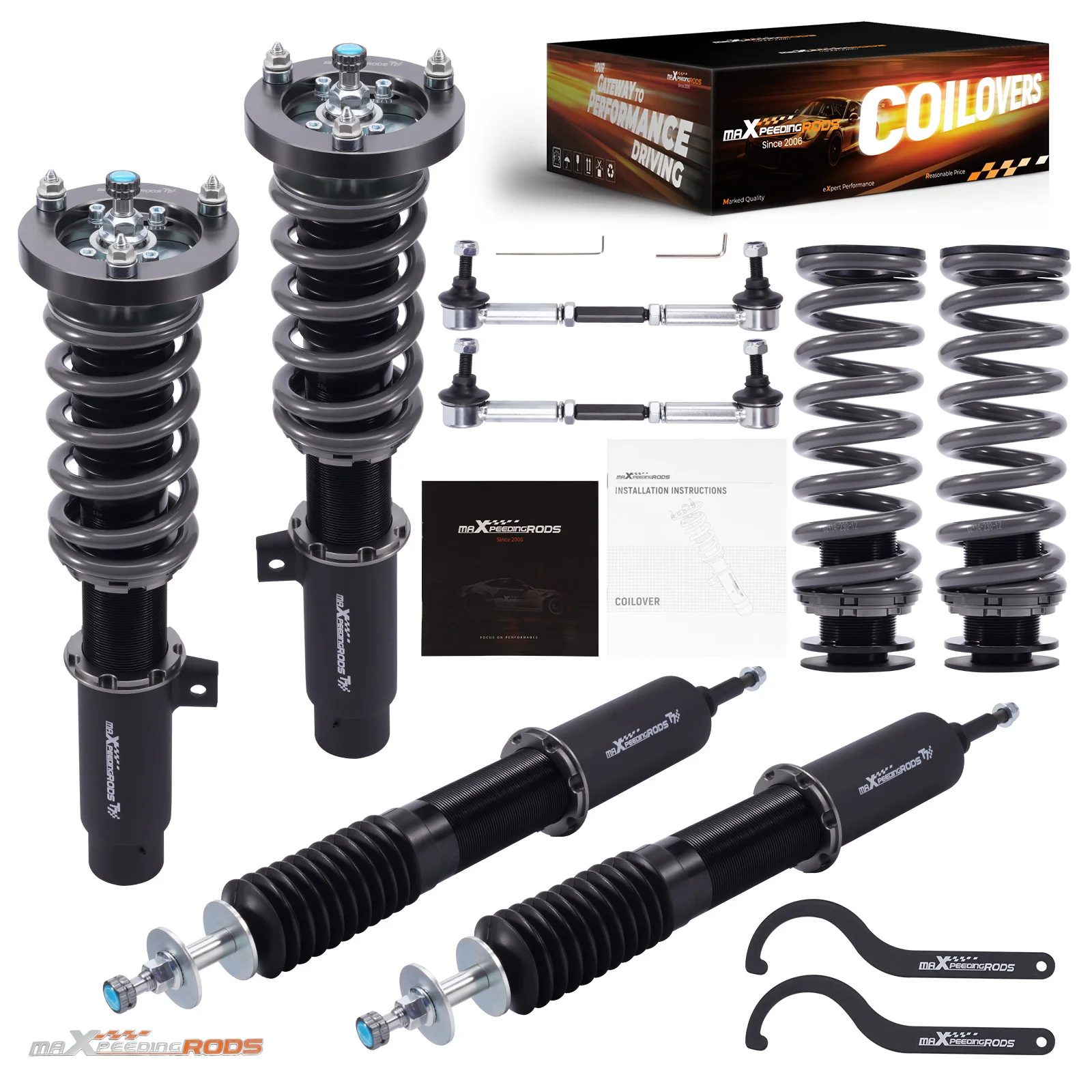MaXpeedingrods 24 Level Damper Coilovers Lowering Suspension For BMW 3 Series E90 E91 E92 2006-2011 RWD