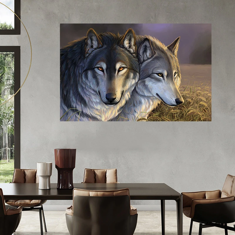 T191# Ferocious Wolf Wall Sticker Kids Room Background Home Decoration Mural Living Room Wallpaper Funny Decal