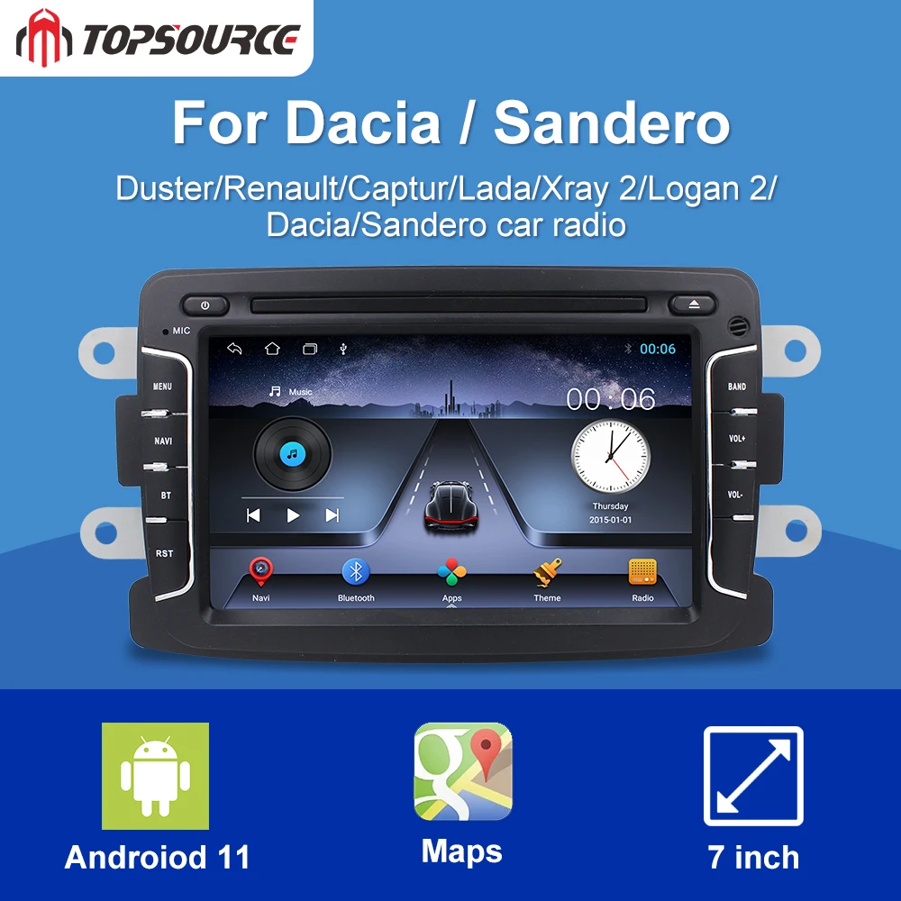 7 Inch 2 Din 1+16G 2+32G 4+64G Android 11 Car Radio WiFi 4G Car Radio Multimedia Player