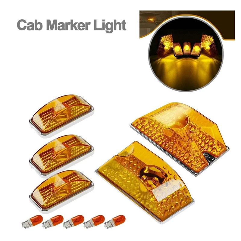 

Car Amber LED Cab Clearance Roof Light Assembly Running Lights For Hummer H2 03-09 264160AM