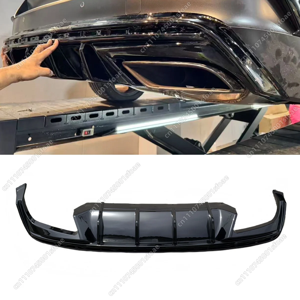 Picture 4: Rear Bumper Valance For Skoda Octavia RS Mk4 Hatchback 2020 2021 2022 2023 2024 Car Diffuser Splitter Modification Cover Tuning