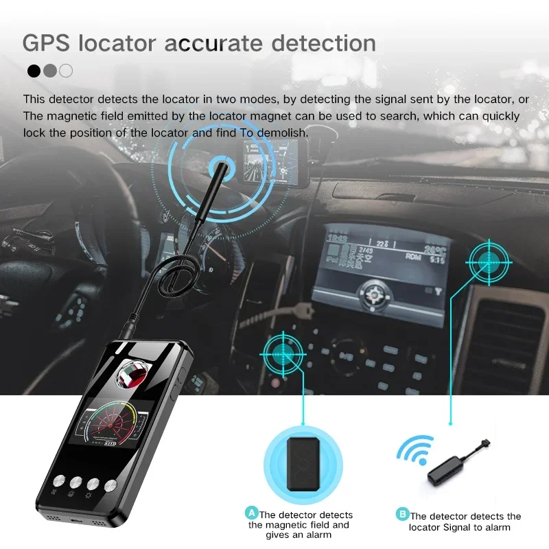 Detektor Kamera Mata-mata Tersembunyi Laser Inframerah Pelacak GPS Mini Pencari Alat Penyadap Anti Mata-mata Perangkat Pengintai Wifi Detektor GPS