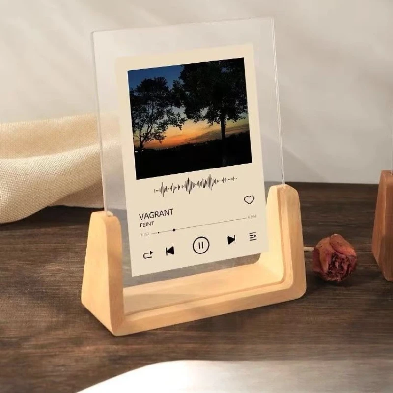 Modern walnut U-shaped photo frame office desktop beech u-shaped frame ornament home decoration wood frame