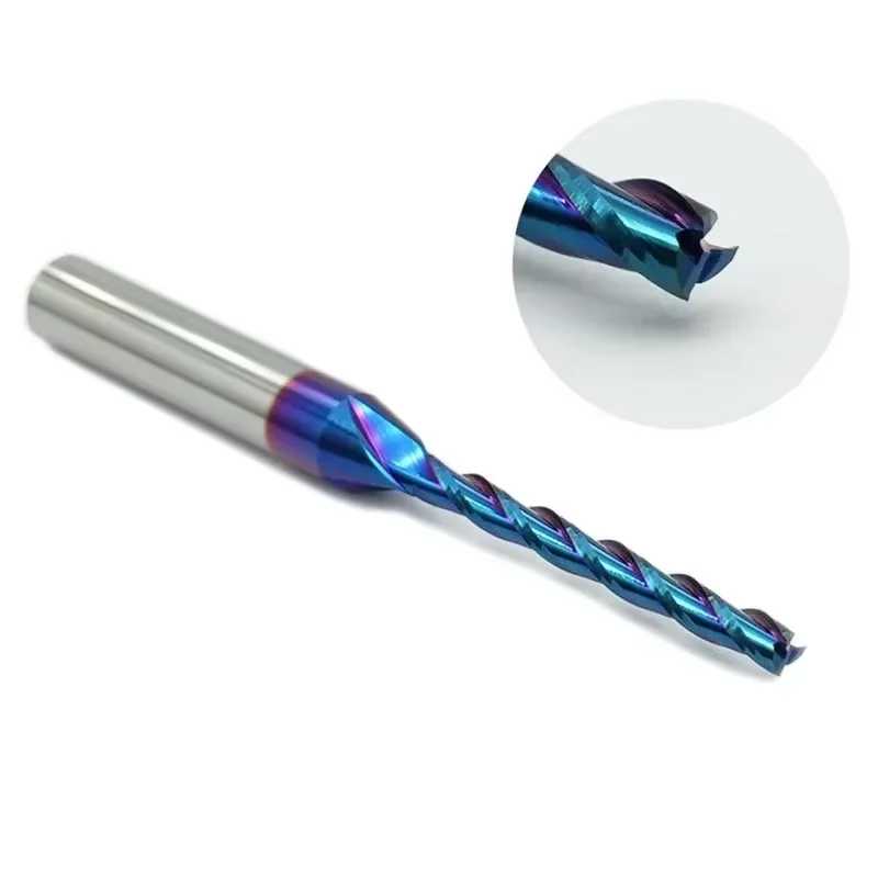 

Coat End Mills Nano Blue CNC Milling Cutter, 1/4" Shank, For PCB Machine Milling Tool