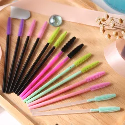 HOT 100 pcs Disposable Silicone Eyelashes Brushes Mascara Stick Applicator Makeup Brush Eyelash Extension Make up Tools