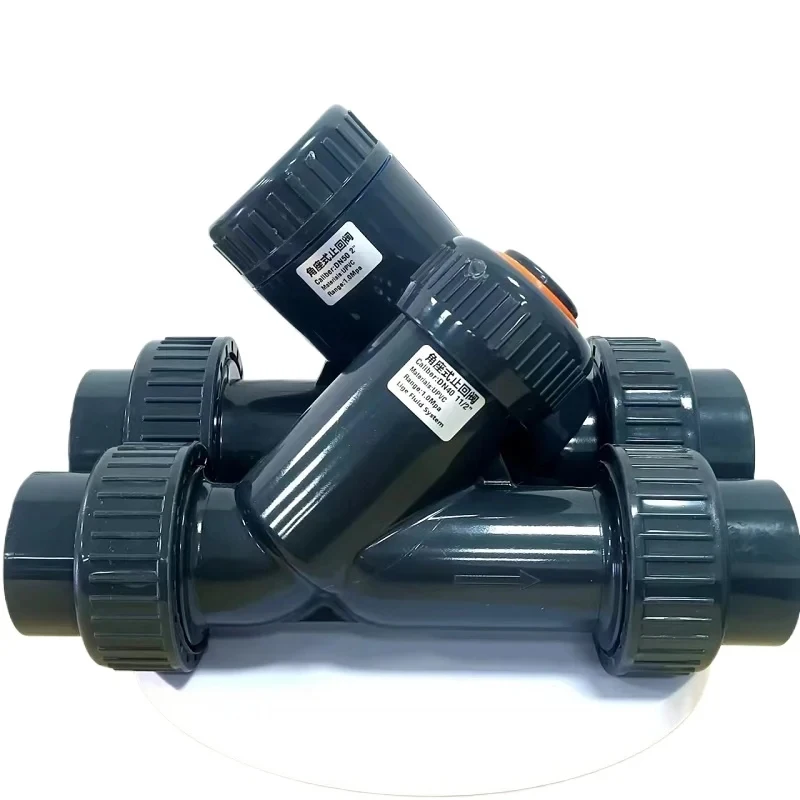 Y Type UPVC Check , Plastic Pipe Angle Seat Valve Horizontal Environmental Protection