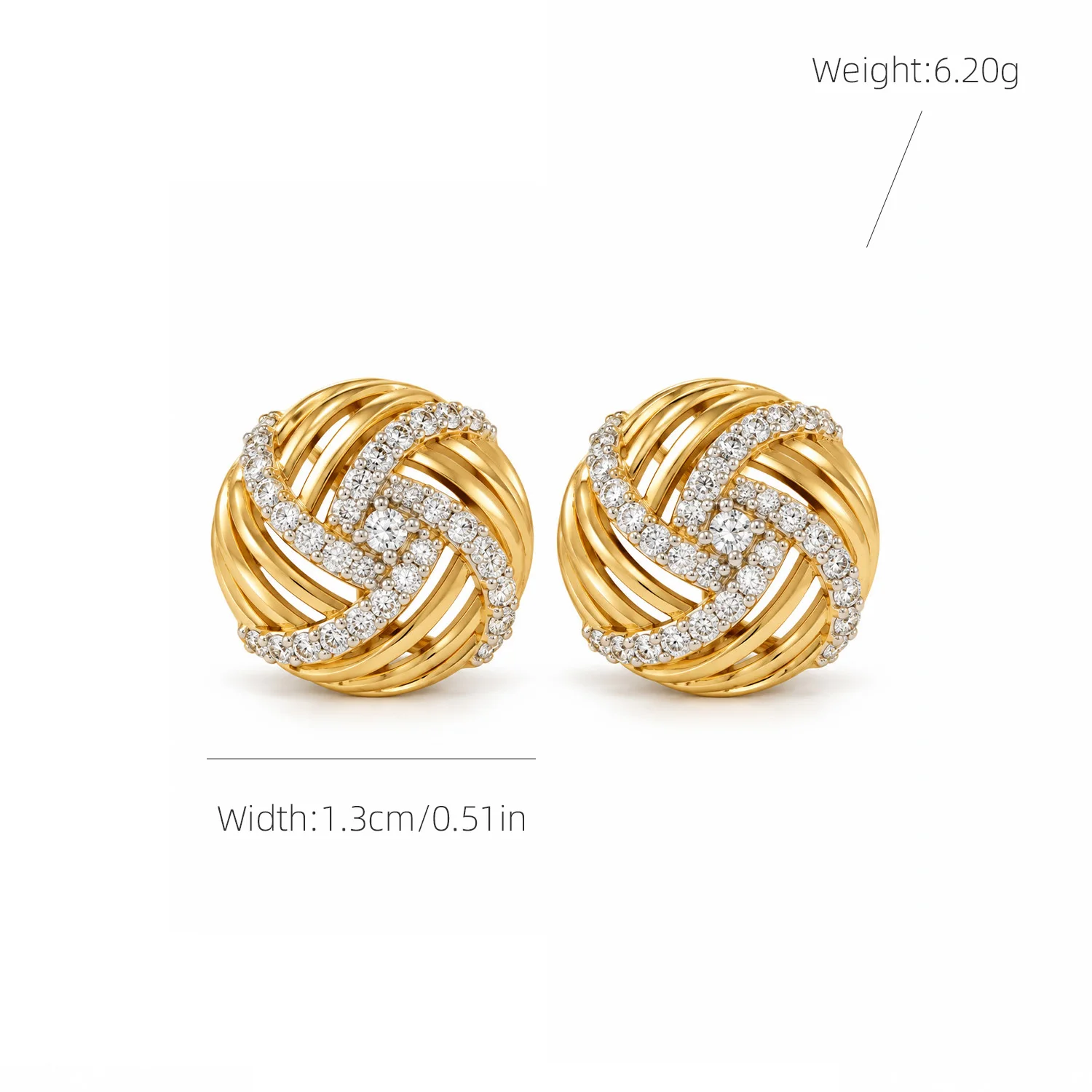 1Pcs Elegant Love Knot Stud Earrings Women Twisted Interwoven Statement Earrings Trendy Party Wedding Jewelry Gifts