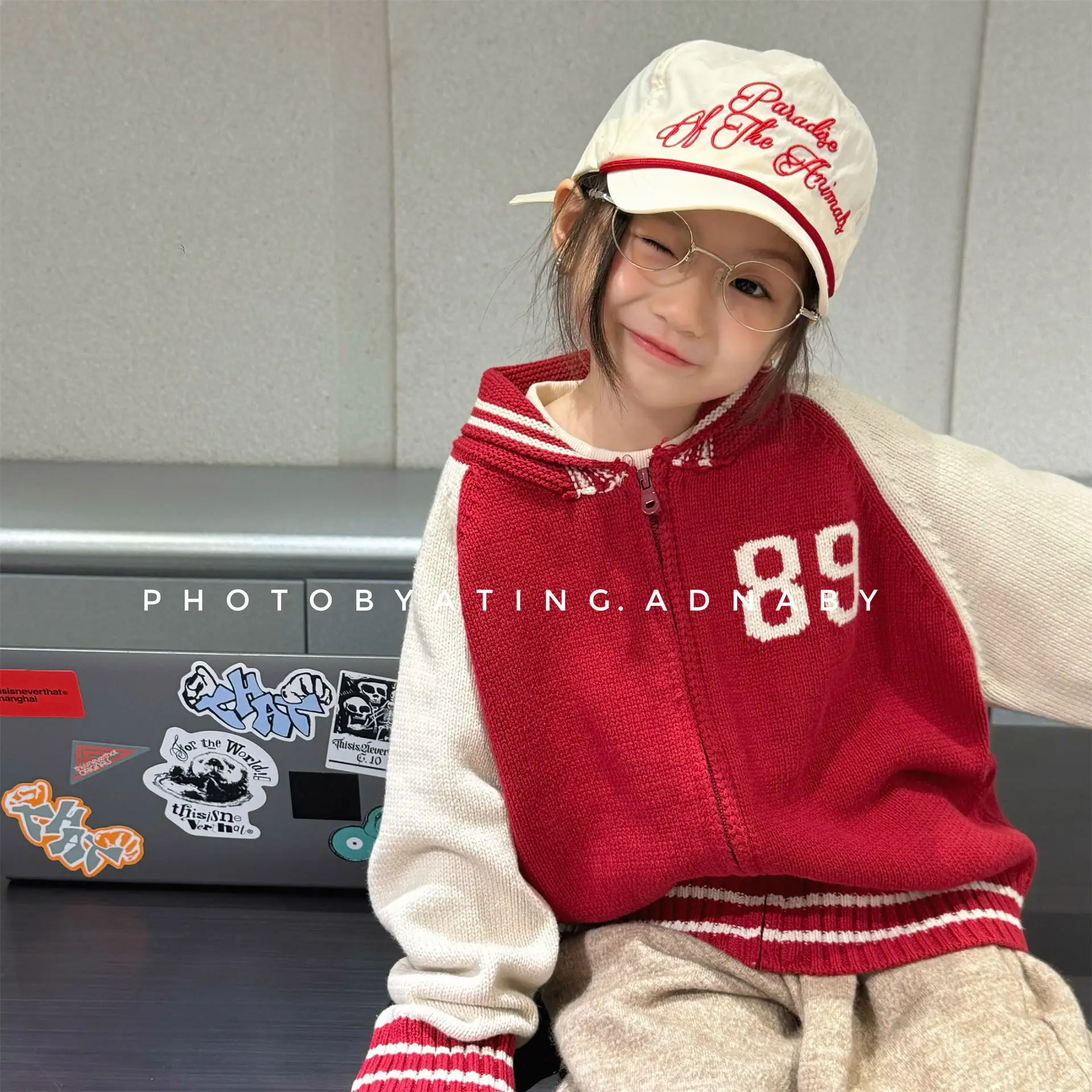 

2025 Autumn New Children Long Sleeve Casual Sweater Knit Coat Number Print Girls Knitted Jacket Boys Kids Knitwear Clothes