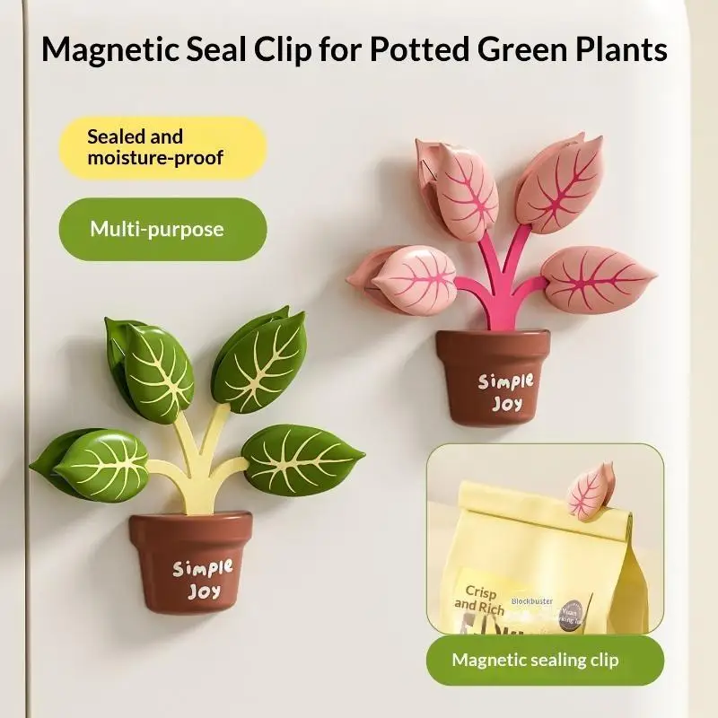 【Beautiful】1/2pcs Sealing Clip Reusable Food Bag Sealing Clip Creative Refrigerator Magnet Moisture-proof Kitchen HouseholdSnack