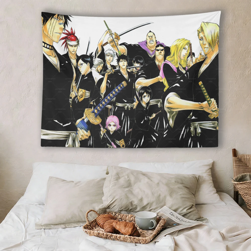Bleach Anime Wandteppich Ichigo K-Kurosaki Wandbehang Ästhetische Schlafzimmer-Wohnheim-Manga-Dekoration – Detail 3