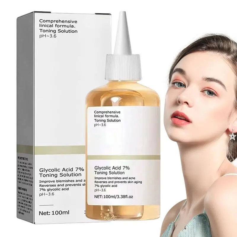 100ml/240ml Exfoliateing Face Toner Glycolic Acid 7% Toning Solution Nourishing Gentle Glycolic Acid Toner Face Essence