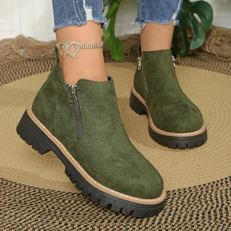 النساء حذاء من الجلد حجم كبير أحذية منصة الموضة النساء 2025 جديد سميكة وحيد أحذية الثلوج مريحة للنساء Zapatos De Mujer #1