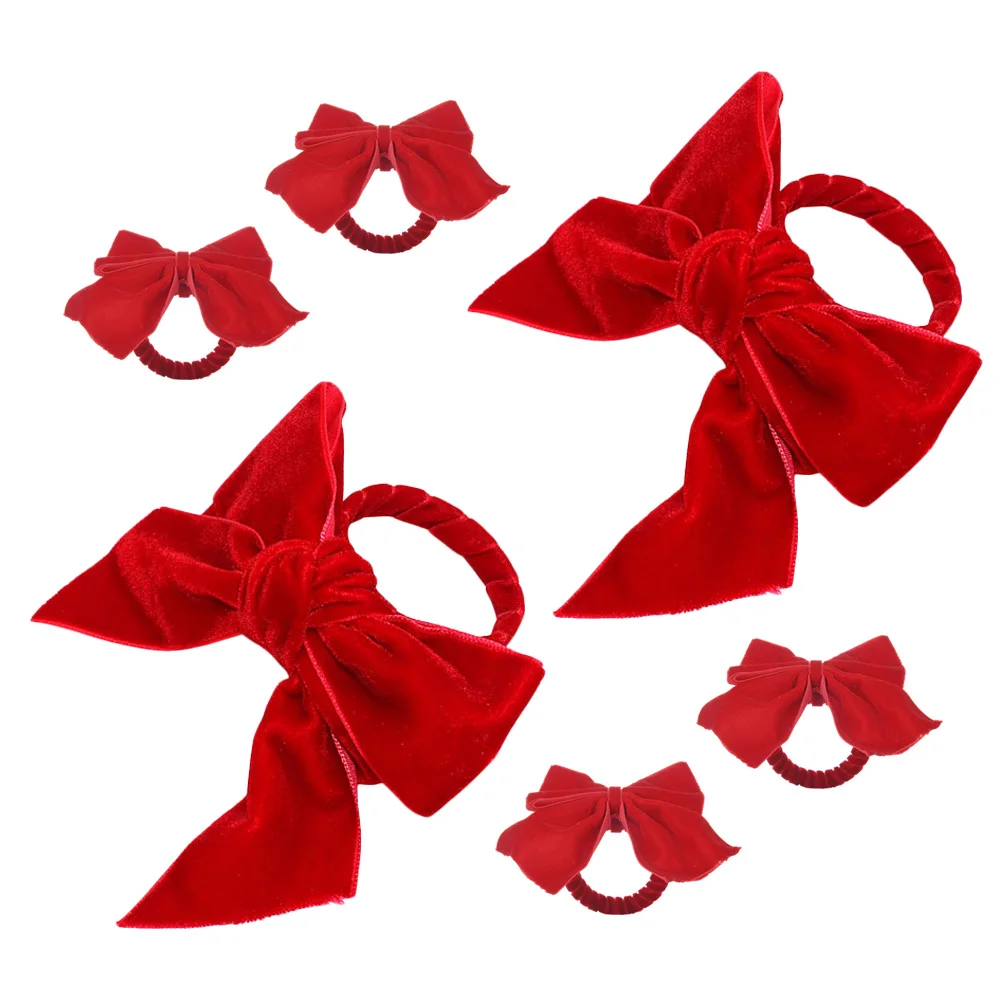 

6pcs Napkin Rings Bowknot Red Elegant Simple Dinner Party Decorations Serviette Buckles Table Napkin Ornament