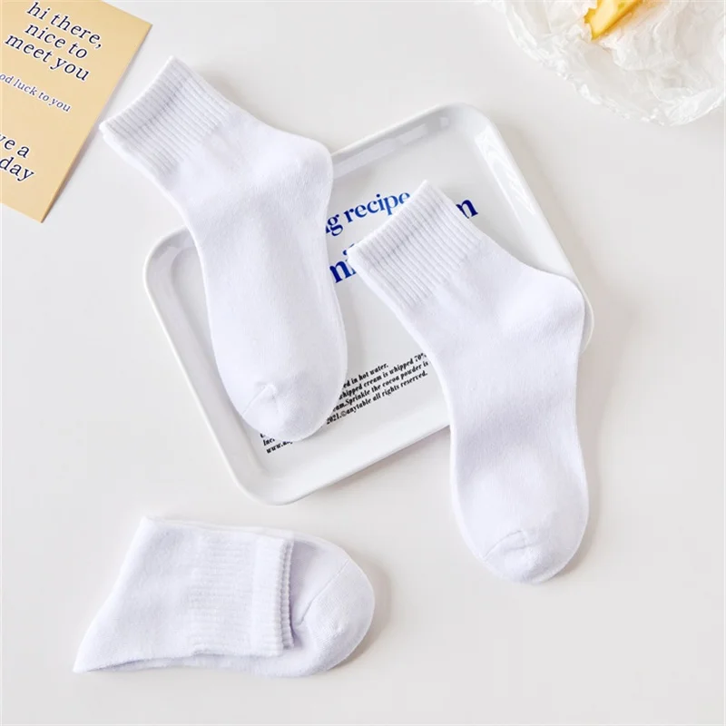 3-16 Years old Kids Middle Tube Sock Four Seasons Cotton White Children Socks Boy Girl Fashion Breathable Sports Socks