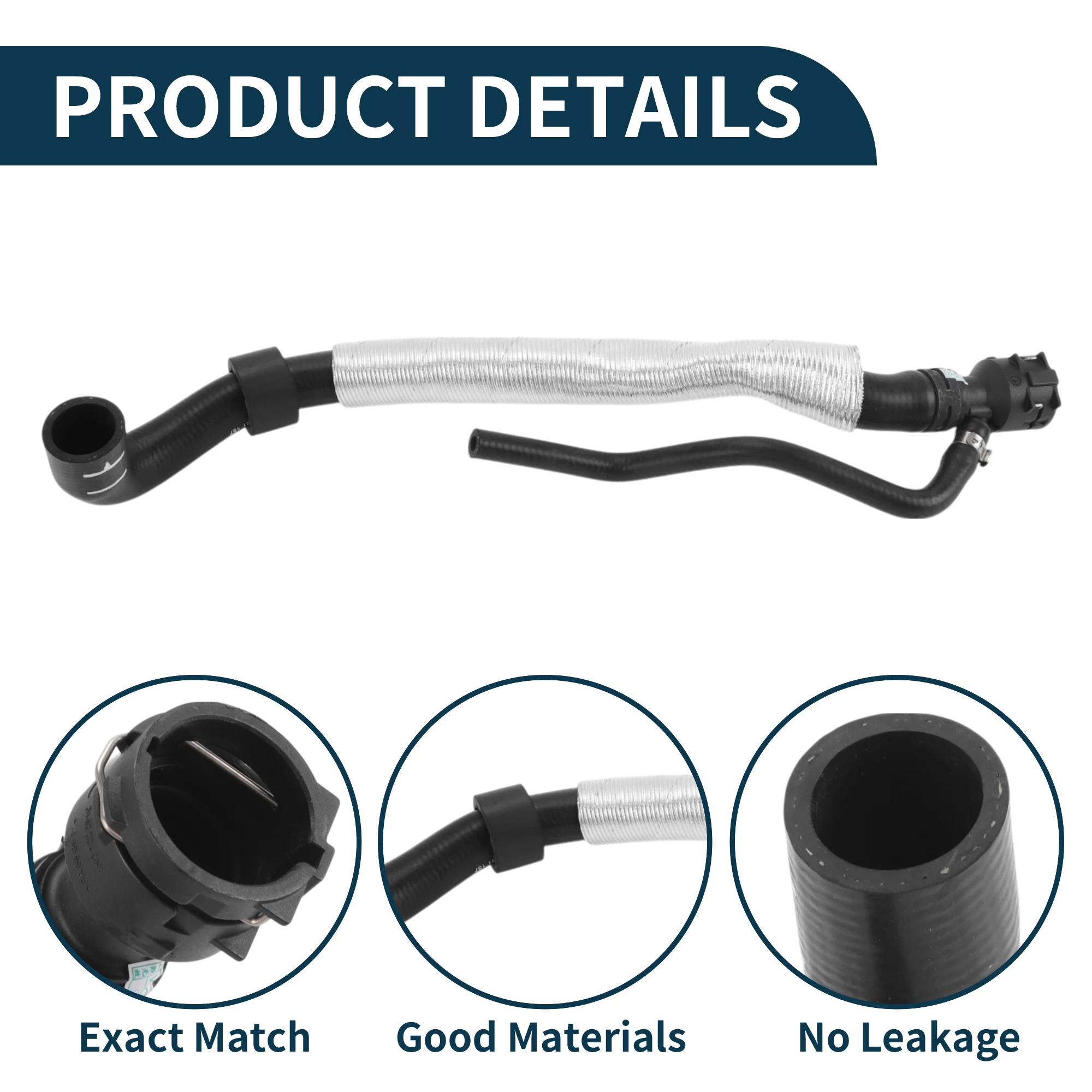 

UXCELL Шланг радиатора, шланг нагревателя No 5N0122157AG для Audi Q3 2012-2014, резиновая труба для теплой воды, черный, 1 шт.