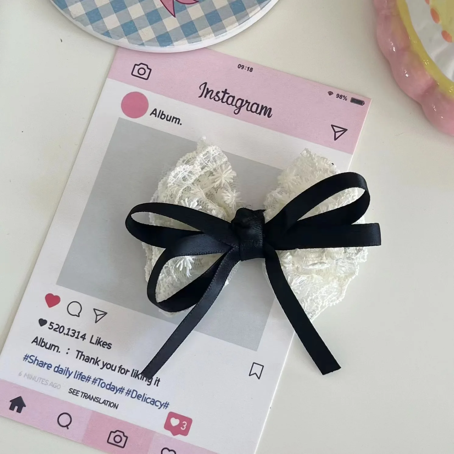 2 Stück elegante Haarnadeln mit Spitze und Schleife – rotes Band, weiße Blumen-Haarspangen, Damen, Kinder, Reisen, Freizeit-Accessoire