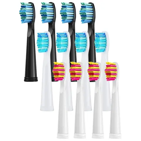 4 개/갑 교체 브러시 헤드 Fairywill Dupont Bristle 칫솔 헤드 용 Seago 용 전동 칫솔 헤드