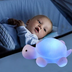 7 cores led night light turtle luzes da noite quarto lâmpada de cabeceira para crianças presente do bebê para o quarto decoração natal presente