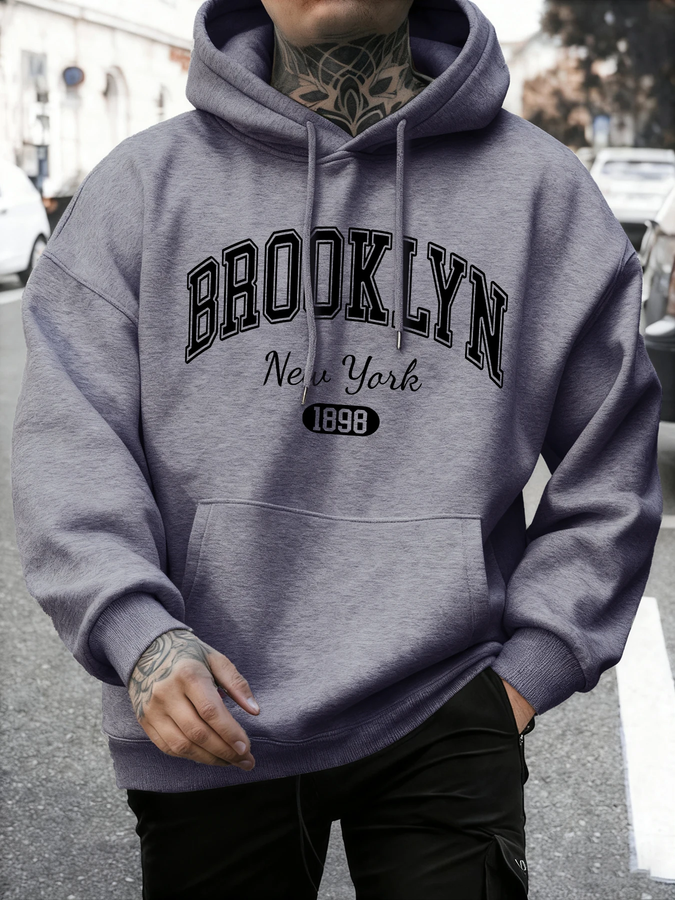 

Мужская толстовка с принтом Brooklyn New York, осенние свободные толстовки, разноцветные винтажные пуловеры, повседневная универсальная одежда унисекс