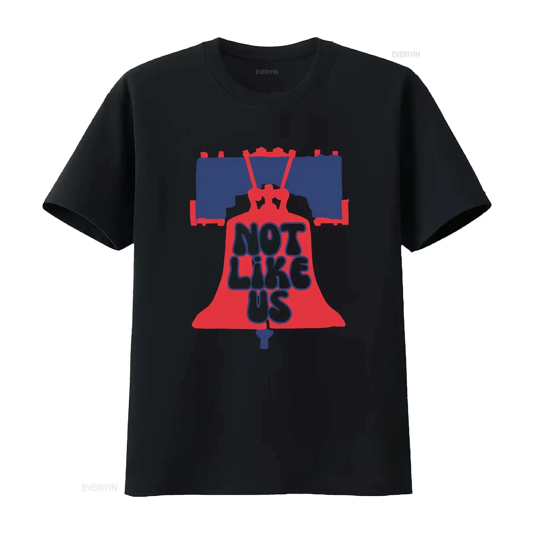 Not Like Us Philly Baseball Game Day Apparel Softstyle T Shirt Sports White on Red Liberty Bell vintage Washed Soft Unisex