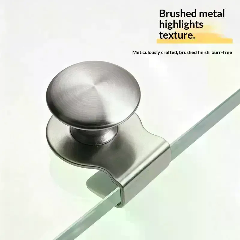 Stainless Steel No Drill Glass Cabinet Door Pull Anti Slip Long Lasting Durable For Bathroom Kitchen Glass Cabinet Doors