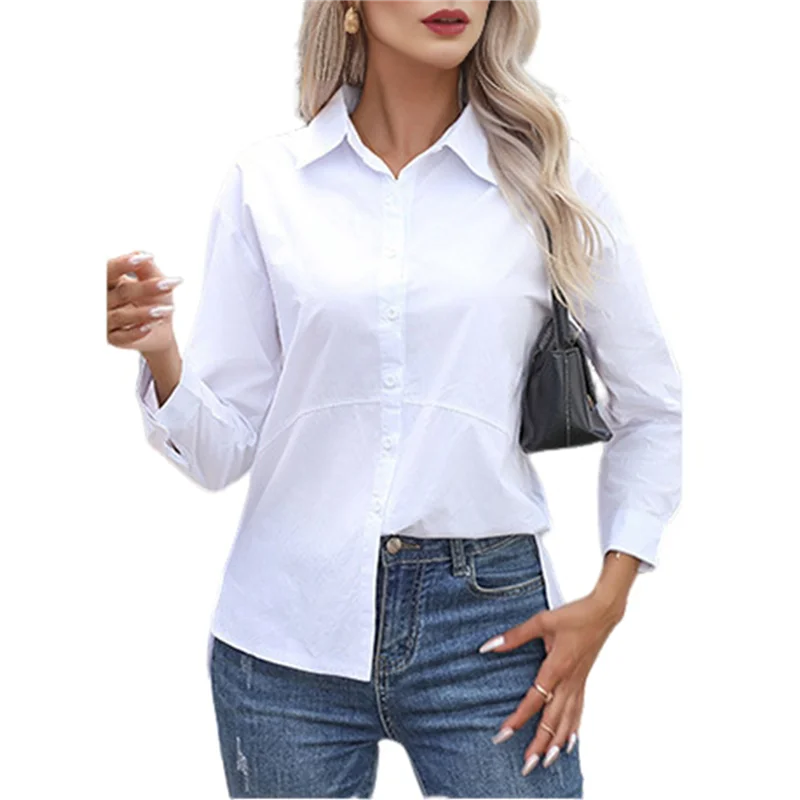 

ASDS-Women's Button Down Shirts Long Sleeve Dress Shirts Wrinkle Free Collared Work Office Tops