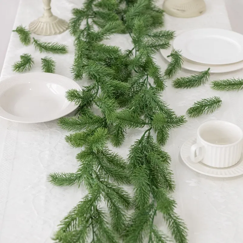 72 Mesh-Kiefernnadeln, künstliche Pflanzen, Weihnachtsbaumdekoration, Grasranken, Spieße, für Garten, Zuhause, Hochzeit, Fotografie-Requisiten – Detail 13
