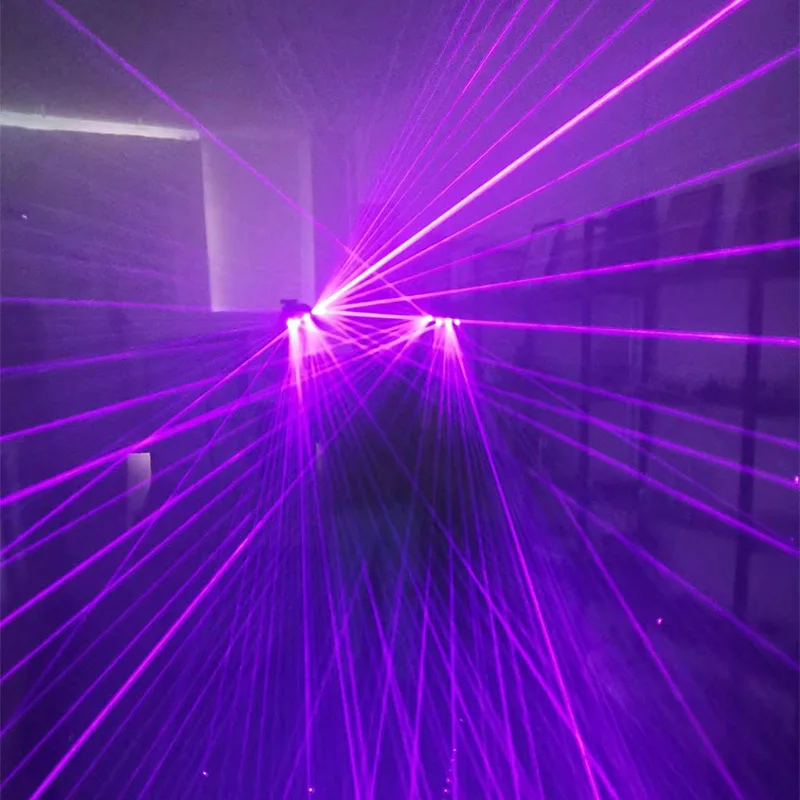 Imagem -02 - Luvas de Laser Roxo para Desempenho de Palco Decoração de Luz Led Dançarino de Eventos Pcs Cabeça Fornecedores de Desempenho