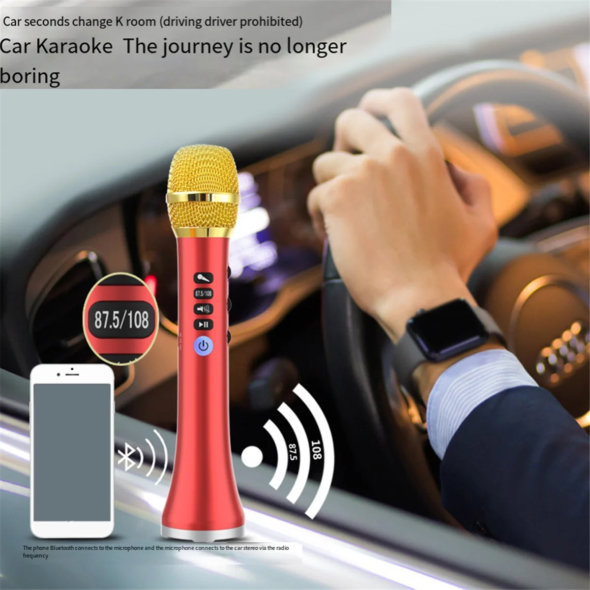 Retail! L-698DSP 20W Bluetooth Microphone with Wireless Speaker for Enhanced Sound Quality Black