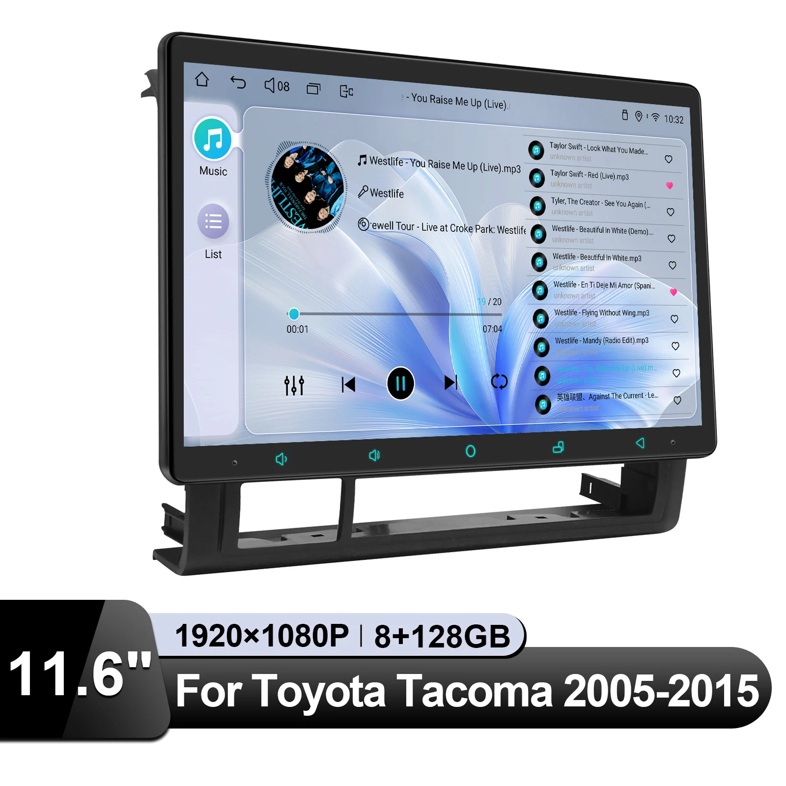 JOYING Upgrade 11.6 Inch Android Car Radio Stereo Multimedia Video Player For Toyota Tacoma 2005-2015 With Apple CarPlay