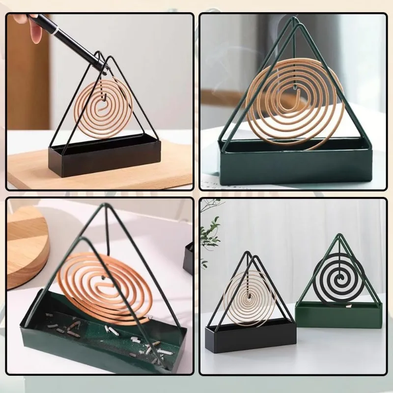 Creative Forged Iron Triangular Mosquito Repellent Incense Holder with Handle Mosquito Repellent Incense Home Decoration Tool