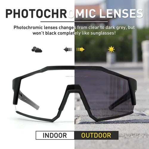 Imagen 2 del producto Kapvoe gafas fotocromáticas para ciclismo UV400 MTB, gafas de sol transparentes para bicicleta de montaña, gafas deportivas para hombres y mujeres
