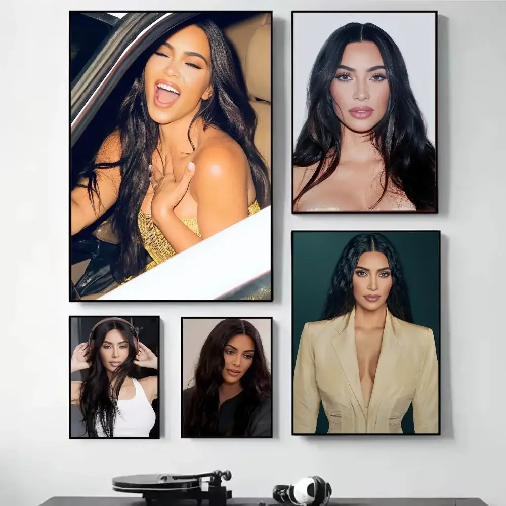 Fashion K-KIM K-KARDASHIAN Painting Calligraphy Self Adhesive Wall Art Waterproof Print For Bedroom Hallway Home Decor