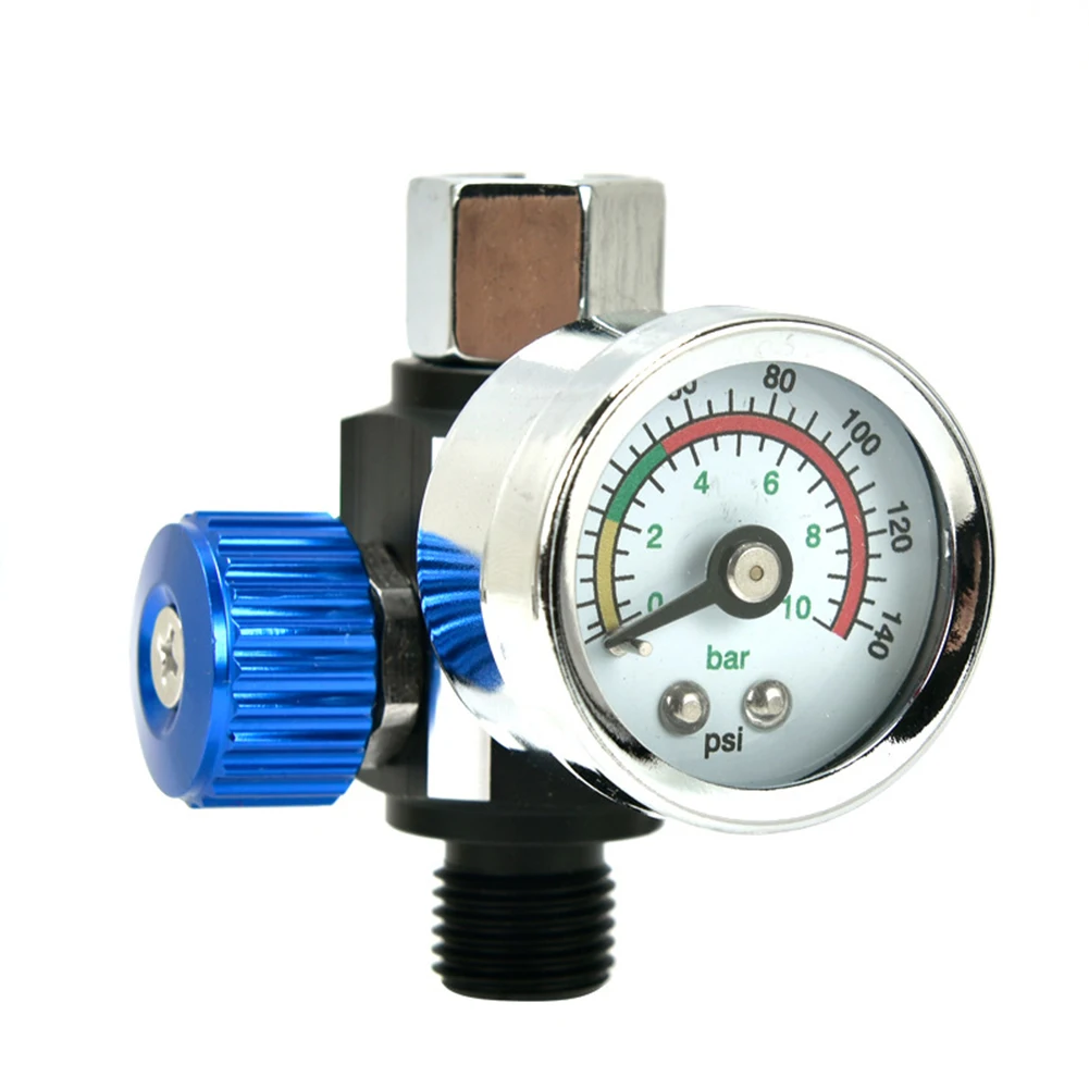 Oil Water Trap Filter Inline Air Regulator Gauge for Pneumatic Tools Designed for Airbrush Applications and Moisture Separation