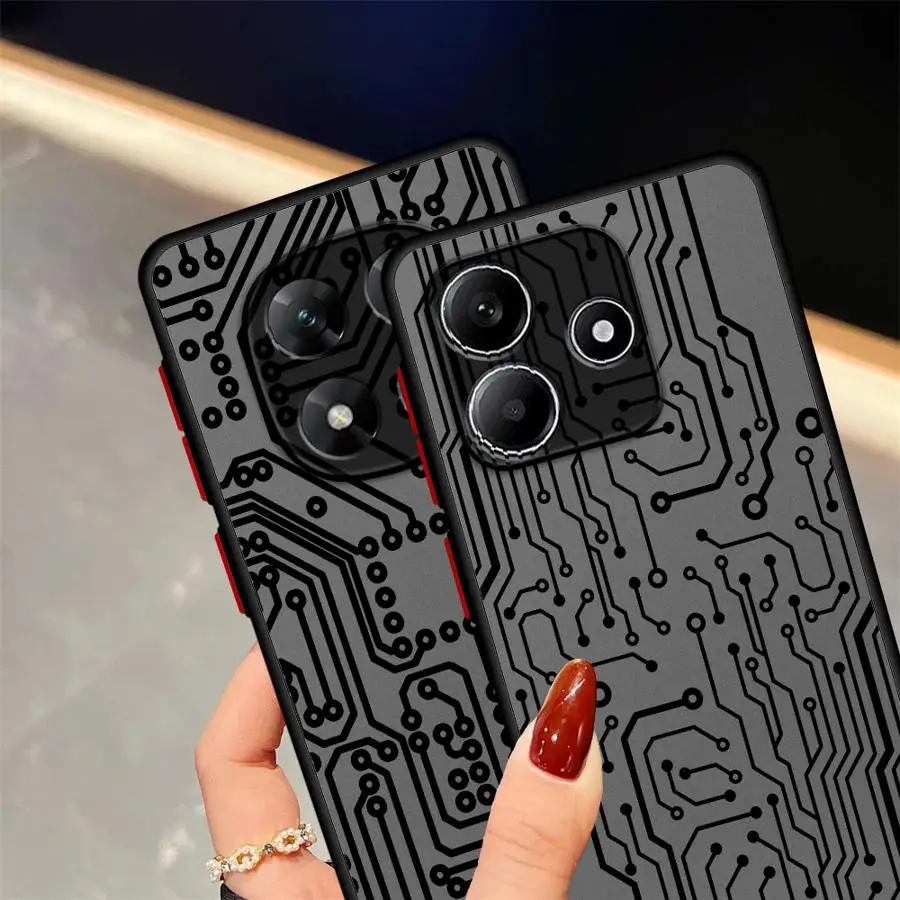 حافظة هاتف لهاتف Xiaomi Redmi Note 9s 11s 12S 10s 14 Pro 11 12 13 Pro Plus غطاء ناعم خط لوحة دوائر كهربائية