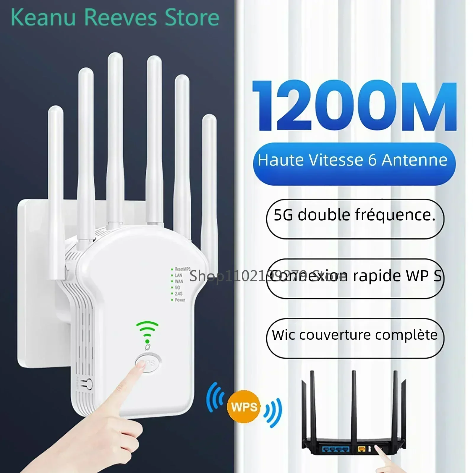 AC1200M Dual Band Repeater Wireless Signal Amplifier 5G High Power Extender Wifi Repeater